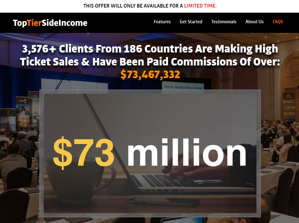 Top Tier Side Income Website Screenshot