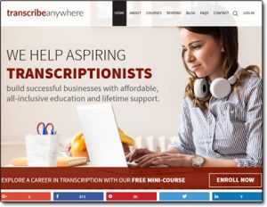 Transcribe Anywhere Website Screenshot