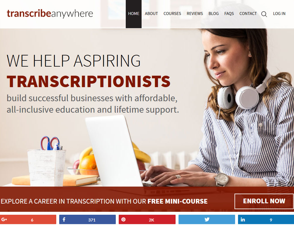 Transcribe Anywhere Website Screenshot