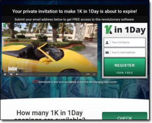 1K in 1 Day Website Screenshot