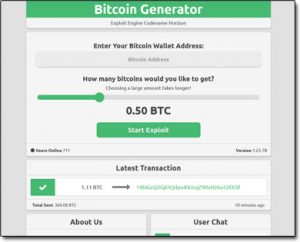 Free Bitcoin Generator Website Screenshot