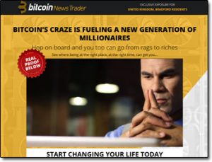 Bitcoin News Trader Website Screenshot