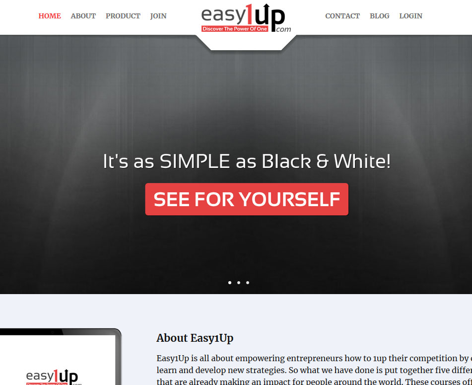 Easy 1 Up Website Screenshot