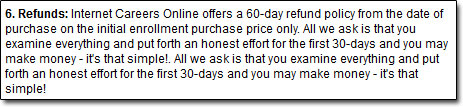 Internet Careers Online Refund