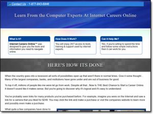 Internet Careers Online Website Screenshot