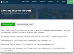 The Lifetime Income Report Website Screenshot