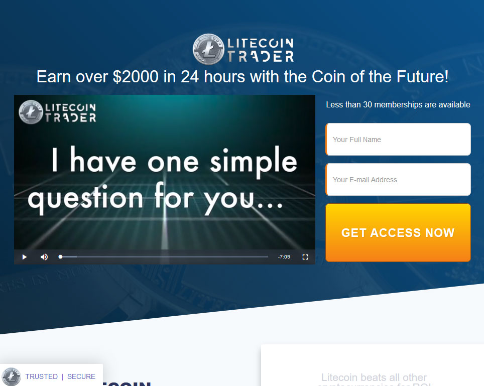 Litecoin Trader Website Screenshot