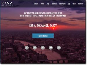 Ryna Holdings Website Screenshot