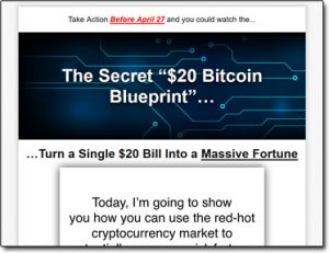 The Secret $20 Bitcoin Blueprint Website Screenshot