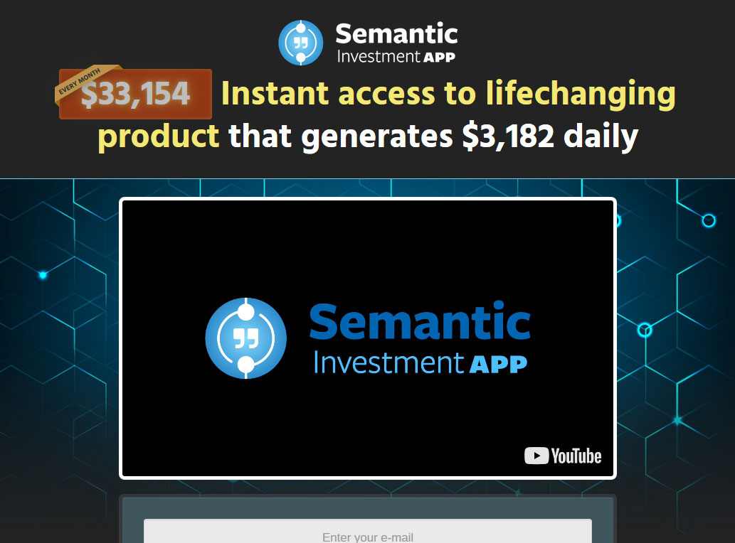 Semantic Investment App Website Screenshot