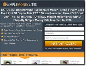 Simple Money Sites Website Screenshot