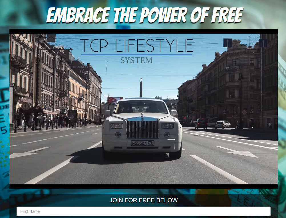 TCP Lifestyle System Website Screenshot