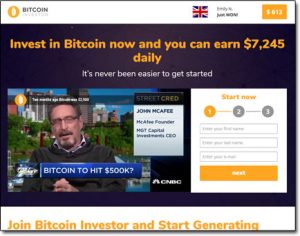 Bitcoin Investor System Website Screenshot