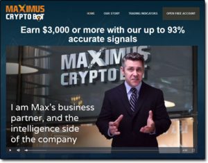 Maximus CryptoBot Website Screenshot