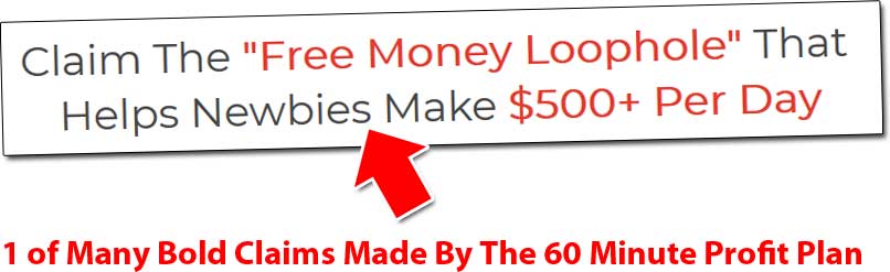 60 Minute Profit Plan Income Claim