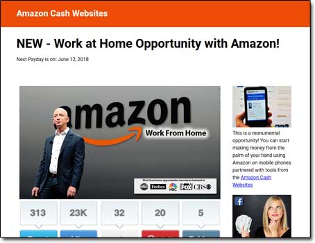 Amazon Cash Websites System Screenshot