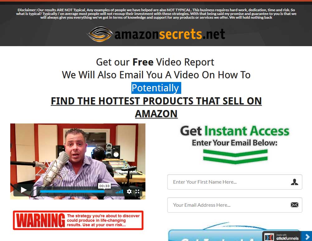 Amazon Secrets Website Screenshot