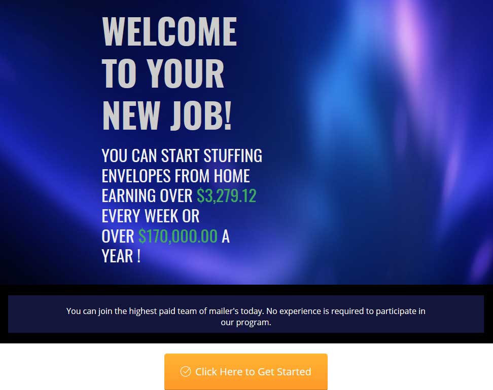 Envelope Work Job Website Screenshot