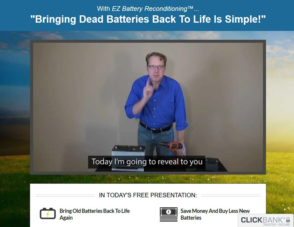 EZ Battery Reconditioning Course Website Screenshot