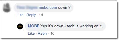 MOBE Down Facebook Comments