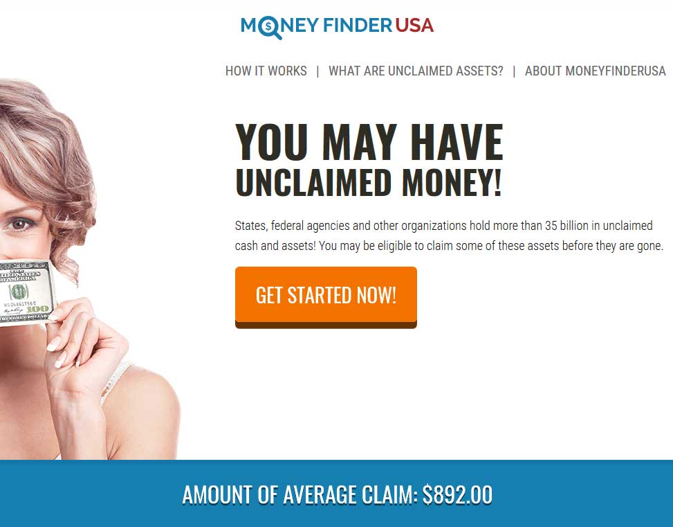Money Finder USA Website Screenshot