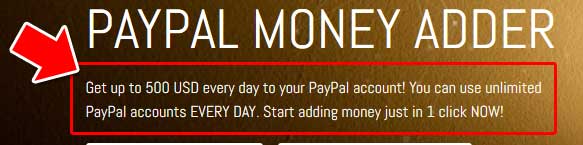 PayPal Money Adder Software Promise