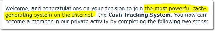 Cash Tracking System Description