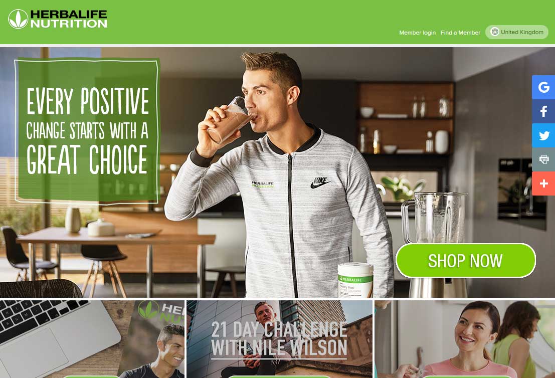 Herbalife Nutrition Website Screenshot