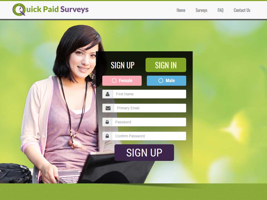 Quick Pay Survey Website Screenshot