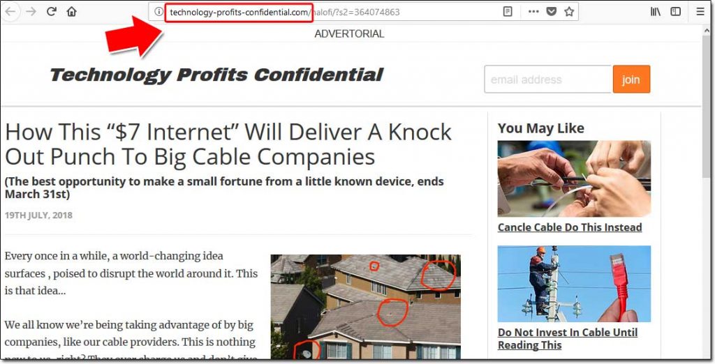 Technology Profits Confidential Fake News Site