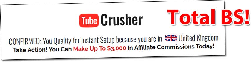 Tube Crusher Scam Income Claim