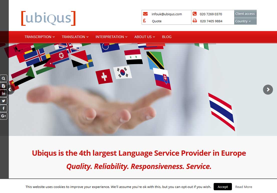Ubiqus Website Screenshot