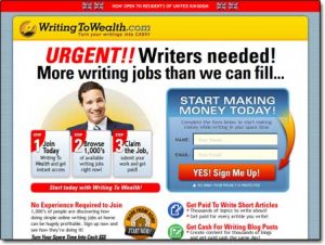 Writing To Wealth Website Screenshot