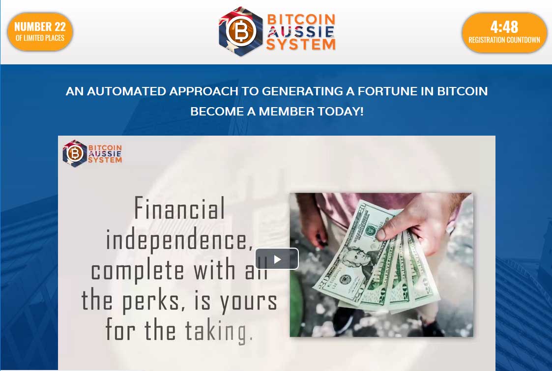 Bitcoin Aussie System Website Screenshot