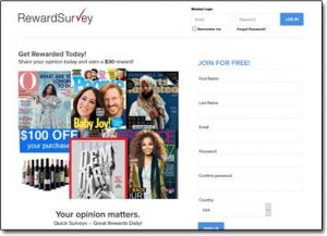 Reward Survey Website Screenshot