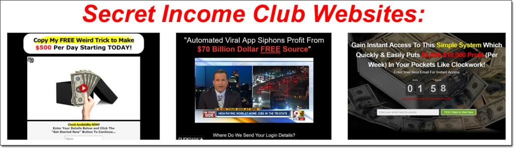 Secret Income Club Websites