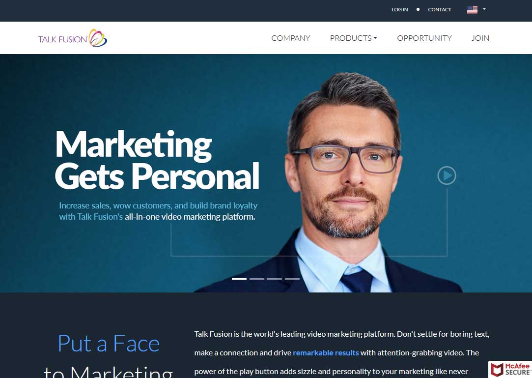 Talk Fusion Website Screenshot