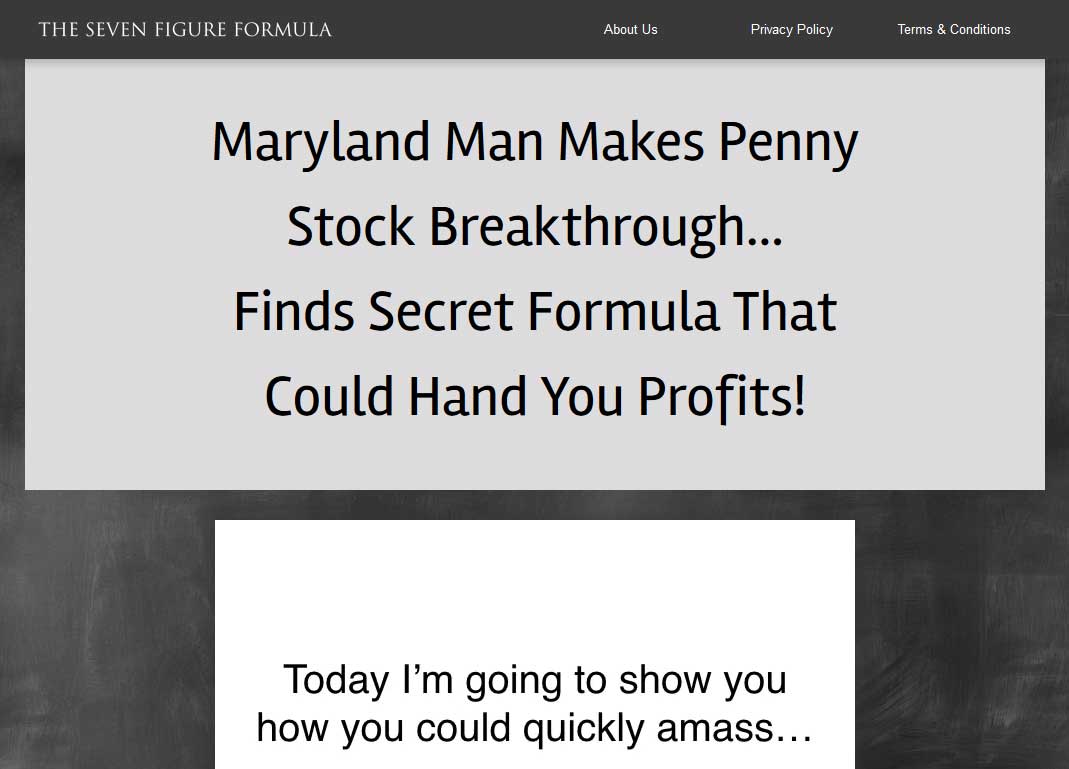 The Seven Figure Formula Website Screenshot