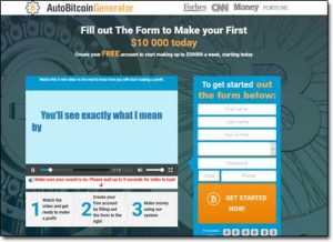 Auto Bitcoin Generator System Website Screenshot