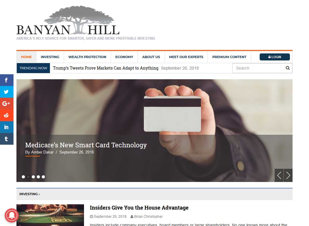 Banyan Hill Publishing Website Screenshot