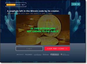 Bitcoin Hack System Website Screenshot