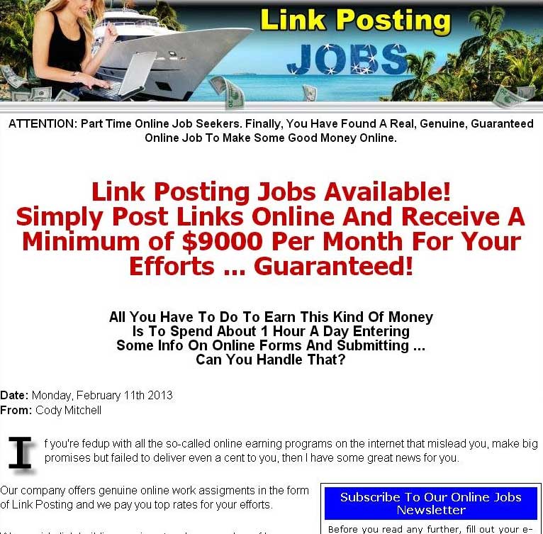 Link Posting Jobs Website Screenshot