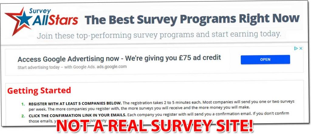 Survey All Stars Fake Survey Site