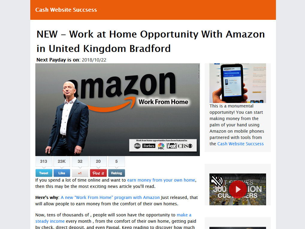 Amazon Wealth System Website Screenshot