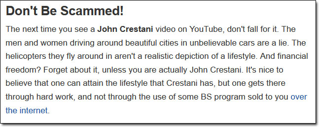 John Crestani Scam