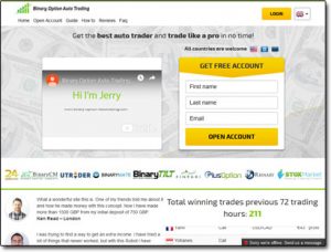 Binary Option Auto Trading System Website Screenshot