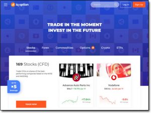 IQ Option Broker Website Screenshot