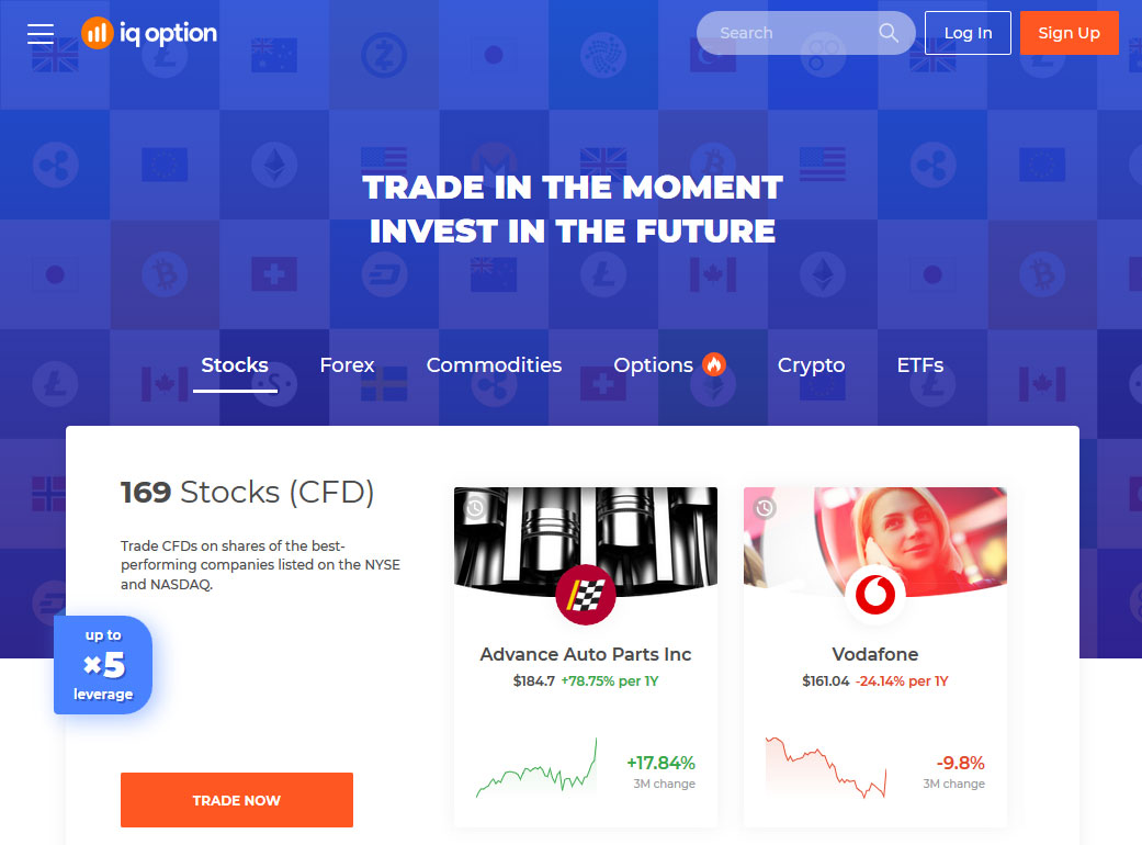 IQ Option Website Screenshot