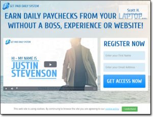 Get Paid Daily System Website Screenshot