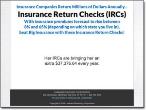 Insurance Return Checks Website Screenshot